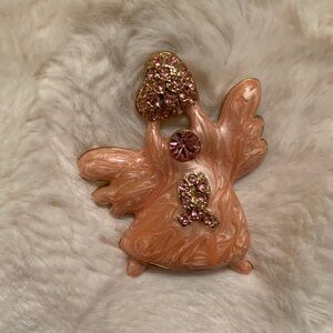 Pink Angel Brooch with Rhinestones